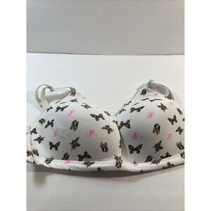 Victoria's Secret  White With Butterflies 36C Bare Infinity Flex Lightly Lined